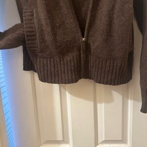 GAP Brown Full-Zip Knit Cardigan